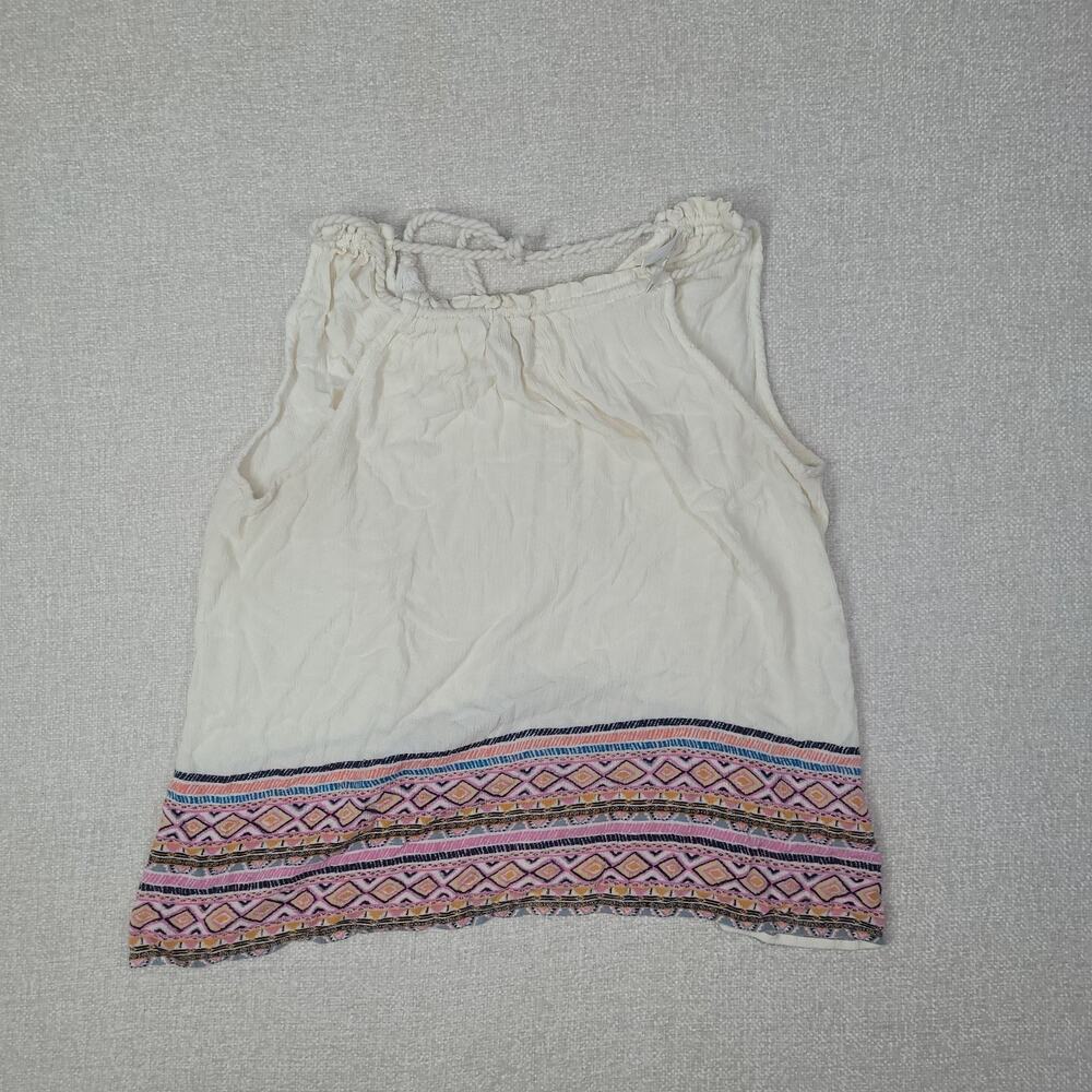 Xhilaration Women’s Cream Colored With Geometric Pattern Tank Top Size Large